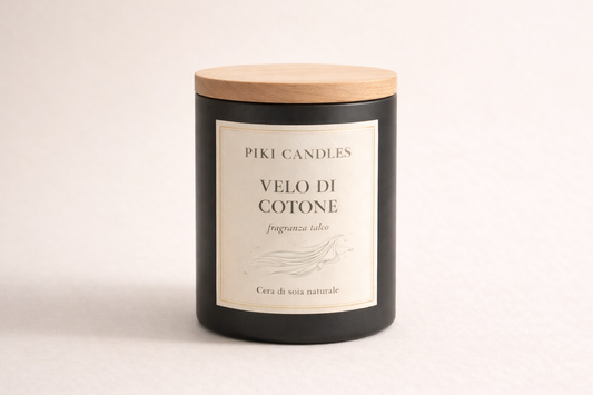 Candela Profumata Talco Small - Candela Artigianale 200g in Cera di Soia