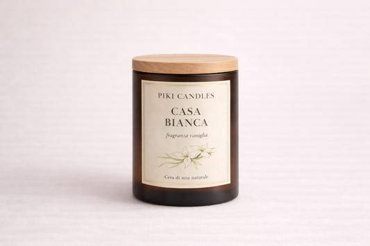Candela Profumata Vaniglia Small - Candela Artigianale 200g in Cera di Soia