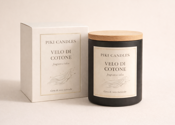 Candela Profumata Talco Small - Candela Artigianale 200g in Cera di Soia