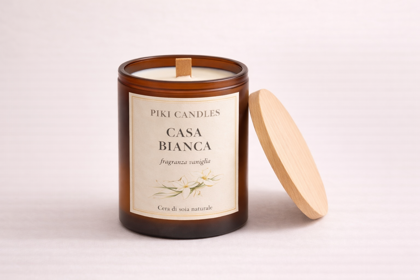 Candela Profumata Vaniglia Small - Candela Artigianale 200g in Cera di Soia