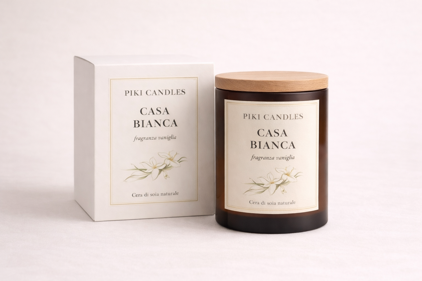 Candela Profumata Vaniglia Small - Candela Artigianale 200g in Cera di Soia