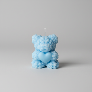 Candela Orso Piccola Azzurro Cielo - Regalo Nascita Bambino