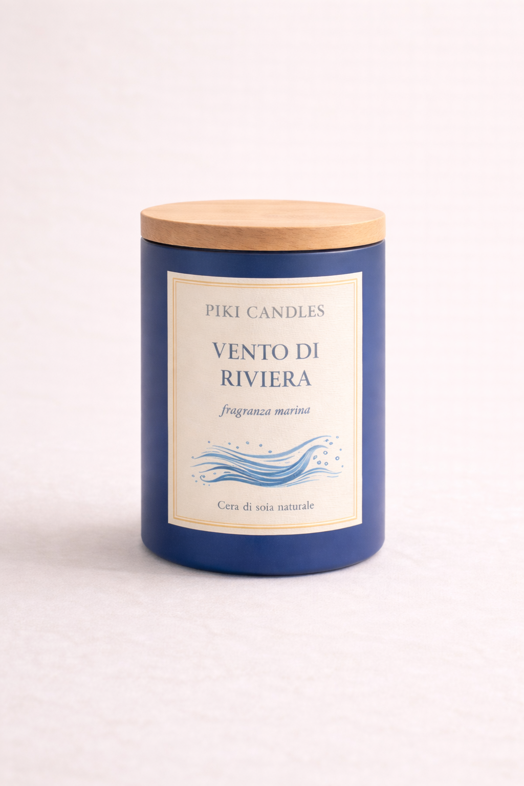 Candela Profumata Brezza Marina 200g | Cera Soia Naturale Stoppino Legno