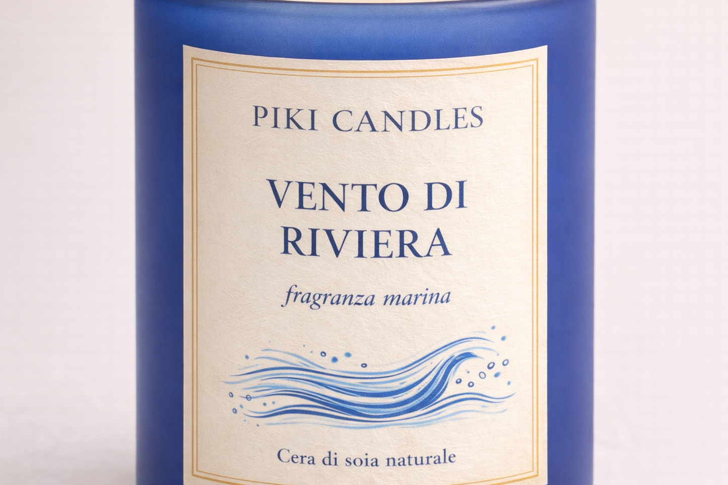 Candela Profumata Brezza Marina 200g | Cera Soia Naturale Stoppino Legno